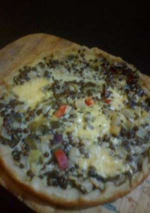 Una foto de Tarta de puerros y lentejas