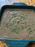 Purée de fèves et aubergines aux épices et persil