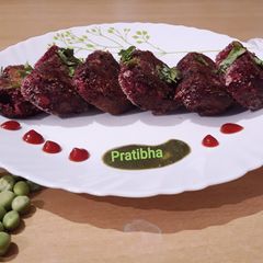 A picture of Red Velvet heart cutlets.