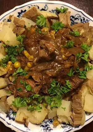 A picture of California Farm Beef in Beer Stew.
