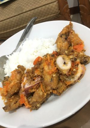 Foto resep Ayam dan Cumi Geprek