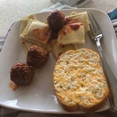 A picture of Super delicious ravioli dinner.