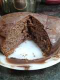 Browniecoco relleno de mermelada de fresa con cobertura de choco