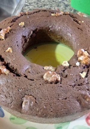 Una foto de Budín de chocolate con nueces