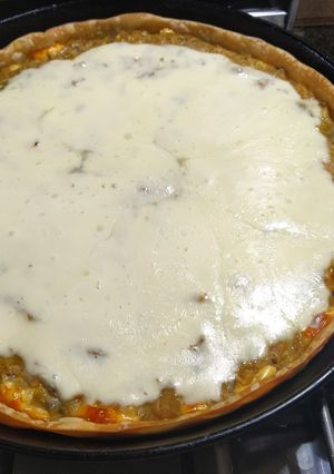 Una foto de Tarta de puerros cremosa