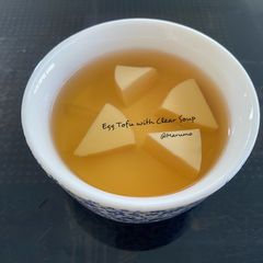 A picture of Egg Tofu with Clear Soup.