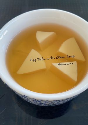 A picture of Egg Tofu with Clear Soup.