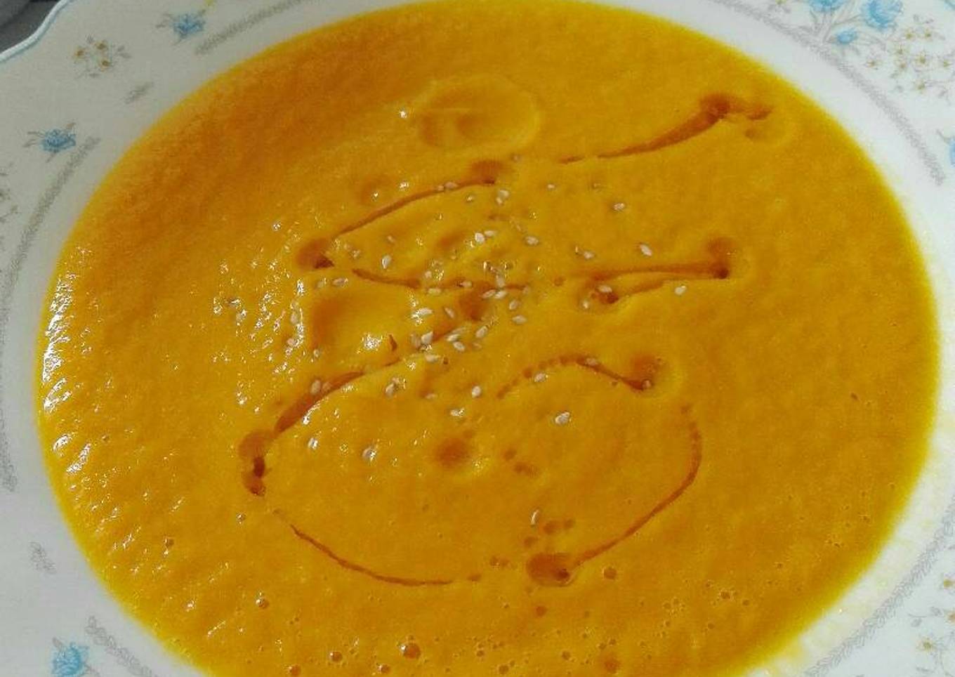 Crema de calabaza, zanahoria y puerro