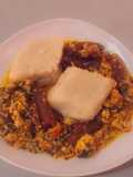 Tuwon masara mix with Alabo and semo with egusi soup