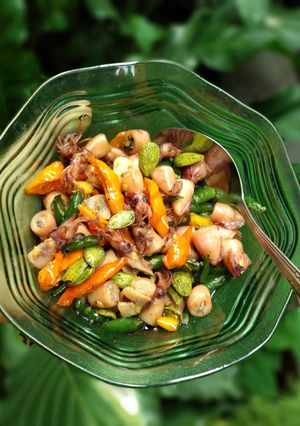 Foto resep Asin cumi pete pedas