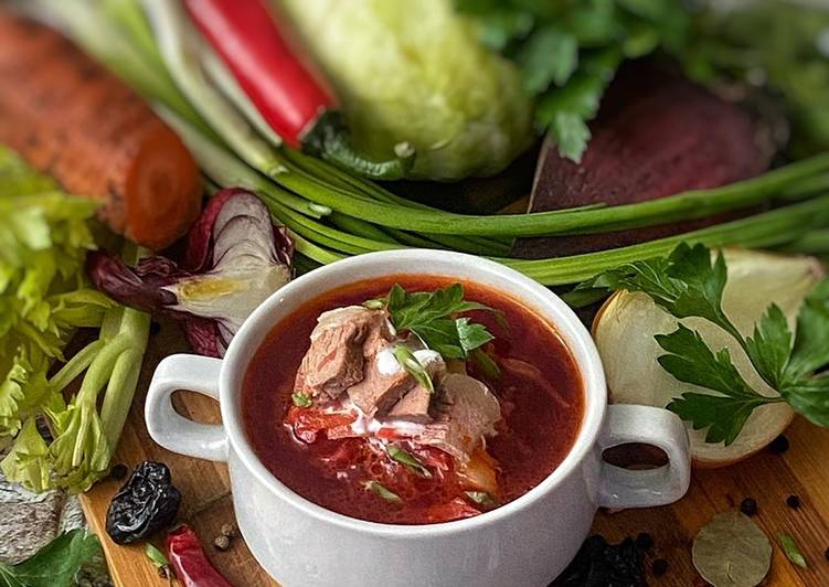 Борщ с черносливом