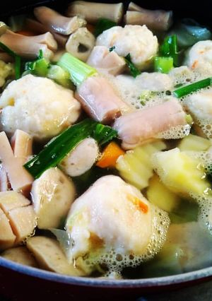 Foto resep Sop bola udang, sosis dan baso ❣️