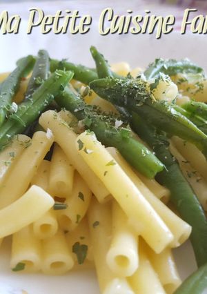 Une photo de One pot pasta aux haricots verts