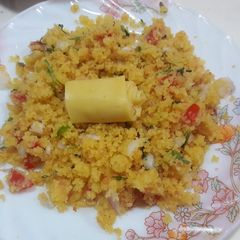 A picture of Dhokla_dhokli chaat.