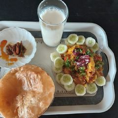 A picture of Achary Potato and pory/ quick recipe.