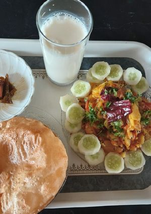 A picture of Achary Potato and pory/ quick recipe.