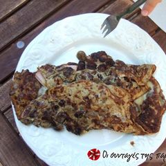 A picture of Omelette with fresh broad beans.