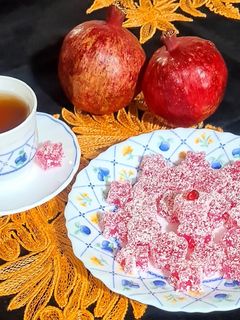 عکسی از دستور 🍀باسلوق ژله ای انار(بدون ژلاتین)🍀