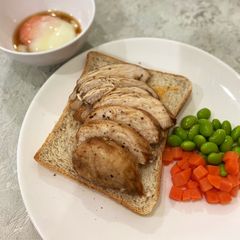 A picture of Roasted chicken breast sandwich.