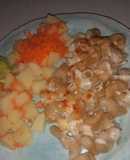 Ensalada con Fideos gratinados