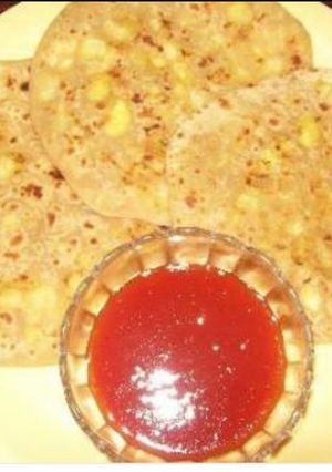 A picture of Sweet potato paratha.