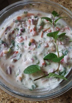 A picture of Biryani raita.