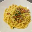 Tagliatelle with chanterelle mushrooms and guanciale