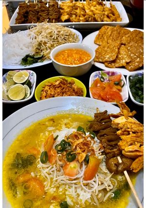 Foto resep Soto Kuning with Sate Ayam Pedas + sate Usus