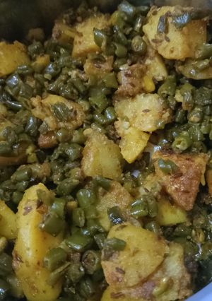 A picture of French beans ki sabji.