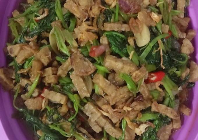 Resep Tumis kangkung campur tempe endezzz yang Lezat Sekali