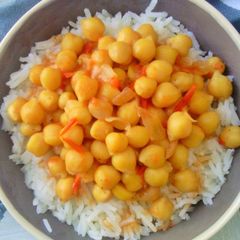 A picture of Coconut Chickpea Curry With Rice.