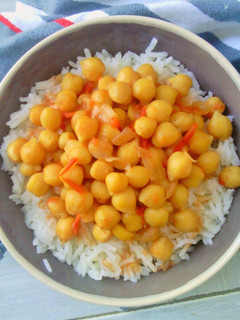 A picture of Coconut Chickpea Curry With Rice.