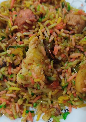 A picture of Kadhai veg biryani.