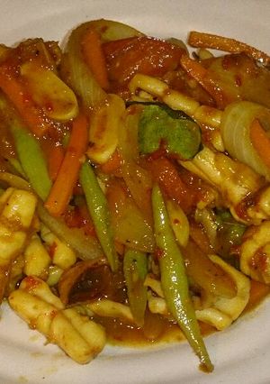 Foto resep Asam manis Cumi + sayur