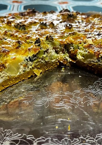 Una foto de Tarta de brócoli con base zapallo