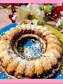عکسی از دستور کیک ساده دو رنگ