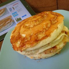 Cinnamon Roll Pancakes A picture of Cinnamon Roll Pancakes.