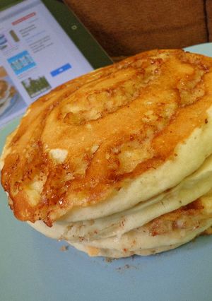 A picture of Cinnamon Roll Pancakes.