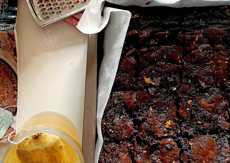 Steps to Make Quick Orange ginger hazelnut brownies