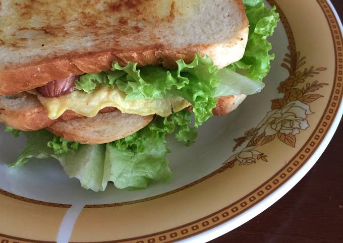 Cara Membuat Sandwich isi telur sosis Anti Gagal