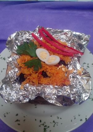 Una foto de Arroz Navideño a mi estilo