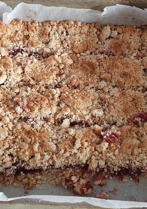 A picture of Raspberry Oatmeal Bars.