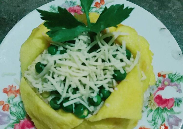 Nasi goreng omlete keju