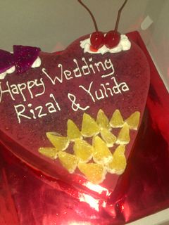 Foto resep Puding buah Naga special wedding 