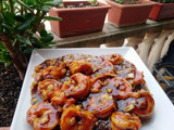 Gambas con ajo en salsa de ostras