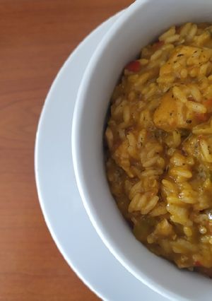 Una foto de Risotto de pollo