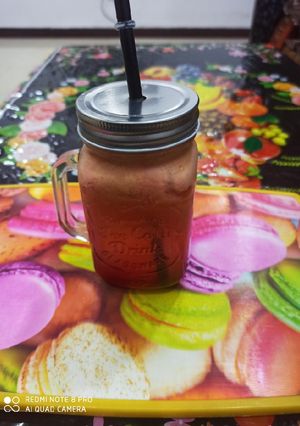A picture of Strawberry and orange punch.