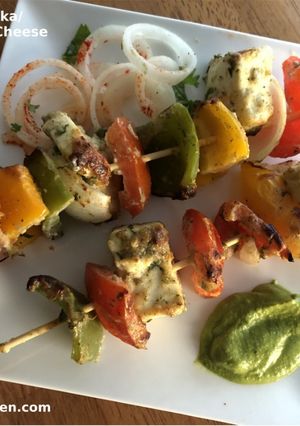 A picture of Malai Paneer Tikka / Grilled Cottage Cheese With Cream.