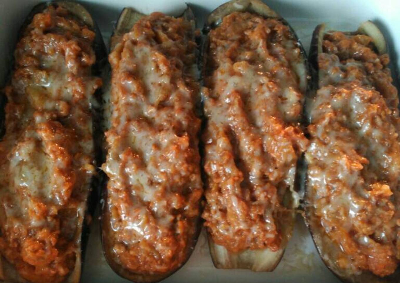 Berenjenas rellenas de carne - Thermomix. Apto para diabéticos