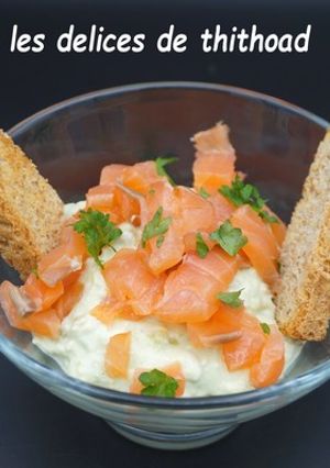 Une photo de Verrine d'avocat, skyr et saumon fumé